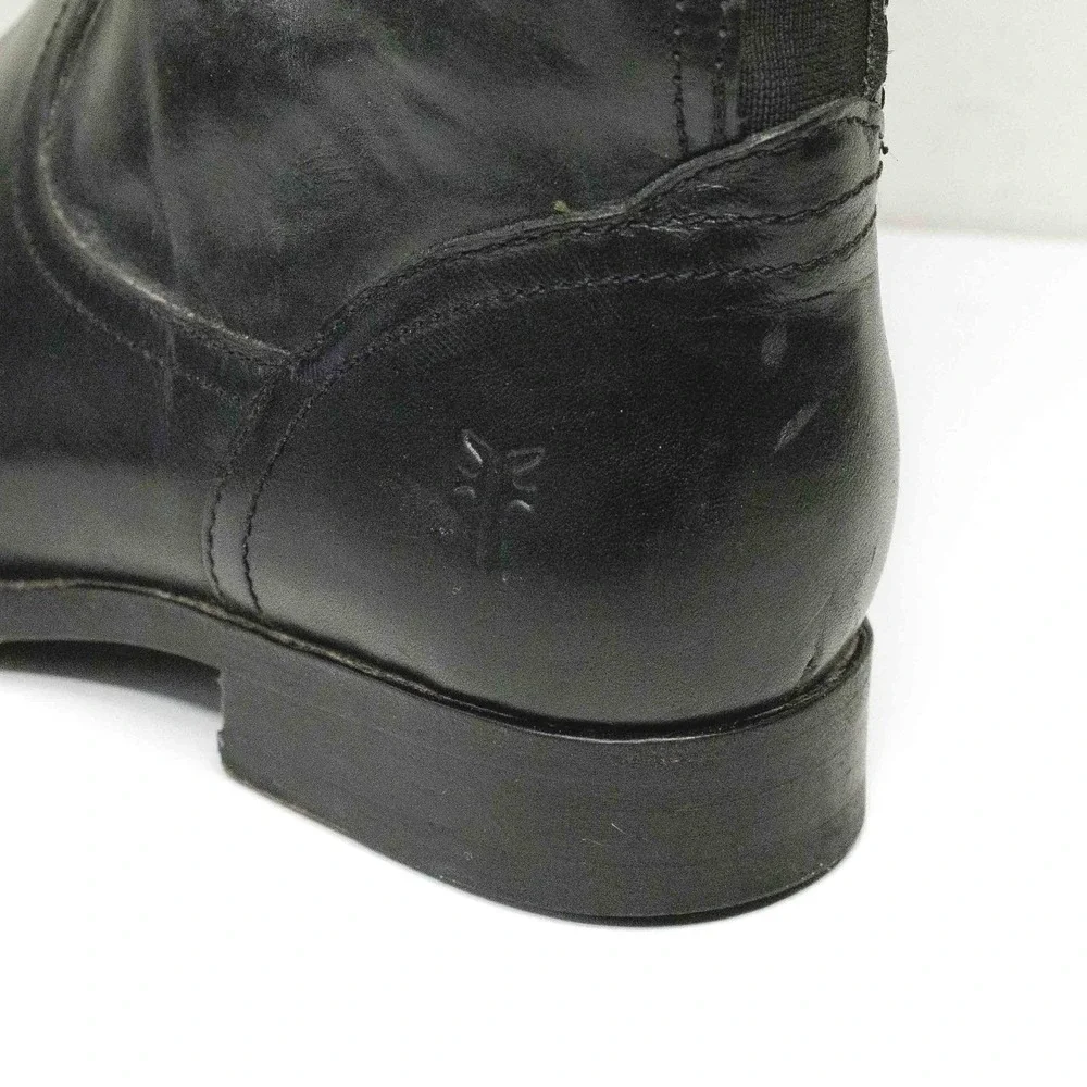 FRYE Melissa Over The Knee Leather Riding Boots Preppy Heritage Black Sz 6‎